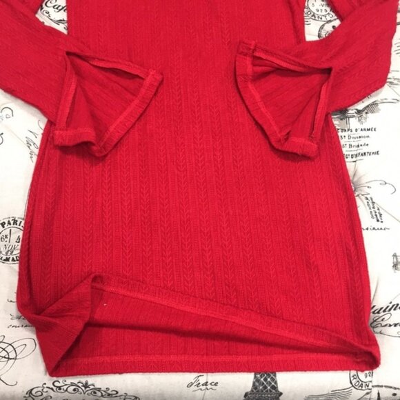 NSR Red Lucia Slit Ribbed Night Out Dress - Picture 4 of 4